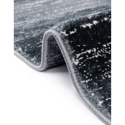 Navy Blue Rectangular Synthetic Easy Care Area Rug 9' x 12'
