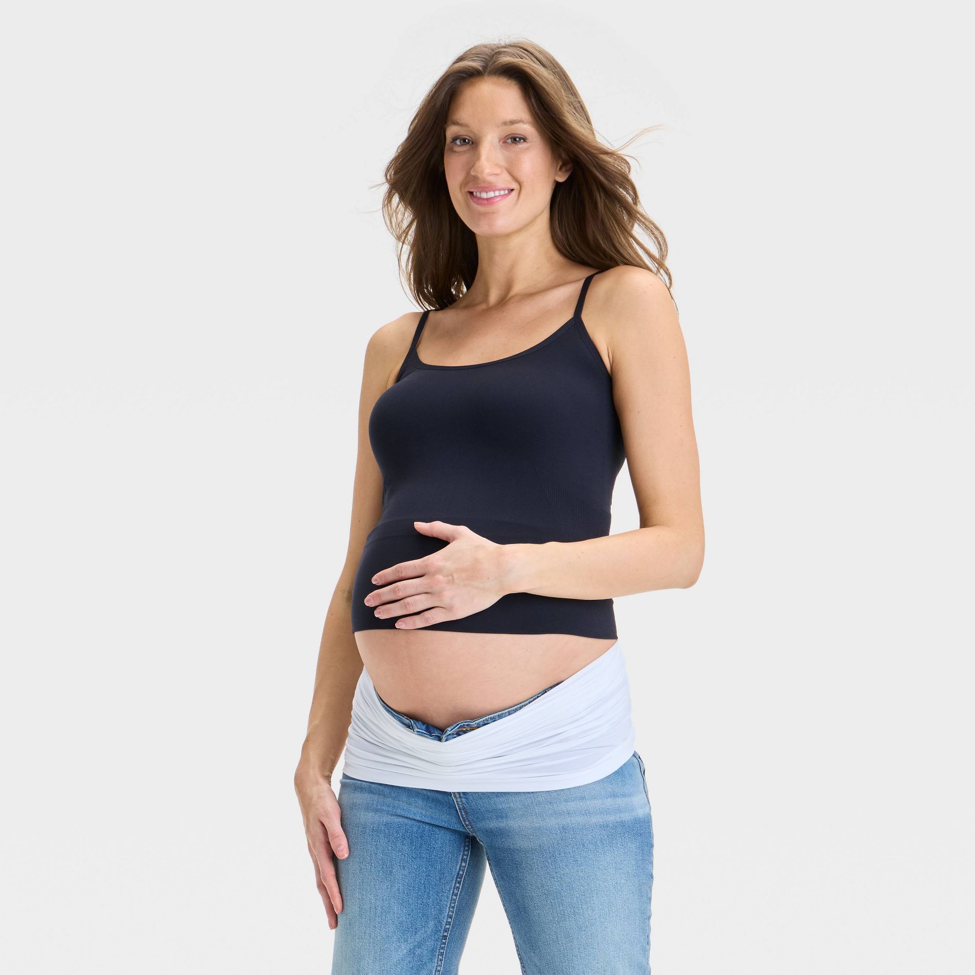 Bellaband Over Belly Maternity Support Belt - Isabel Maternity by Ingrid & Isabel™ White S/M: Seamless Jersey, Pull-On Design