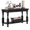 Vynxaria Antique Black 1pc Sofa Tables Open Bottom Shelf Plank Style Table Top Living Room Furniture - 4 of 4