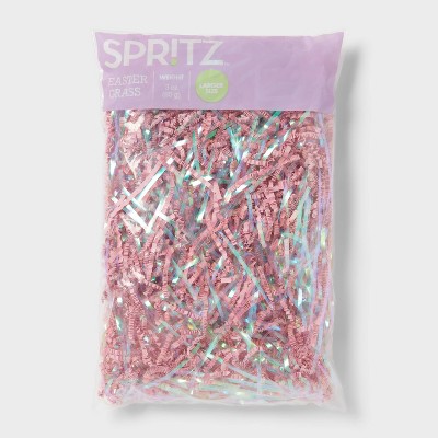 3oz Crinkle Easter Basket Grass Iridescent Pink - Spritz™