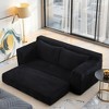 Loveseat Sofa with Memory Foam & Steel Frame No Assembly,Convertible 2-in-1 Design,for Small Spaces, Apartments, Home Office & Bedroom (Black) - 4 of 4