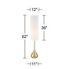 Possini Euro Design Moderne Mid Century Modern 62" Tall Standing Floor Lamp Droplet Foot Switch Metal Soft Gold Finish Living Room Bedroom House - 4 of 4