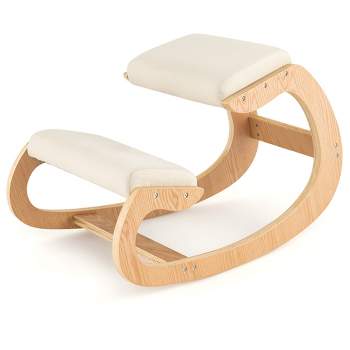 Costway Ergonomic Kneeling Chair Wooden Rocking Chair With