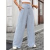 Coolmee Womens Ribbed Wide Leg Lounge Pants Casual Comfy Loose Soft Pajama Pants with Drawstring - 2 of 4