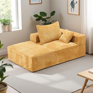 107" Chenille 2-Seater Memory Foam Sofa with Deep Seat, No Installation - 1 of 4