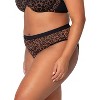 Curvy Couture Women's Mesh High Cut Brief Panty Sunset Glow - 2 of 4