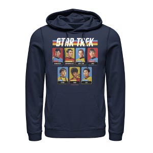 Men's Star Trek Rainbow Enterprise Crew Playing Cards Pull Over Hoodie - 1 of 3