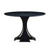 Gulches 47.24" Black Round Modern Dining Table, MDF Top, 4-8 Seater for Kitchen/Living Room/Cafe/Milk Tea Shop - 3 of 4