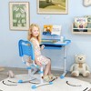 Qaba Kids Desk and Chair Set, Activity Desk with Tilt Desktop USB Lamp, Storage Drawer for Study, Activities, Arts, or Crafts - image 3 of 4