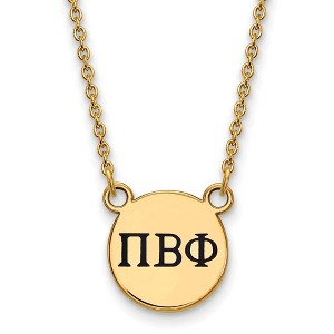 Black Bow Jewelry 14k Yellow Gold Plated Sterling Silver Pi Beta Phi Greek Life Necklace 18 Inch - 1 of 4