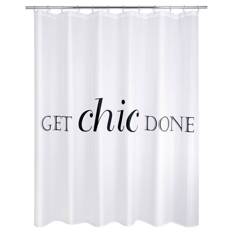 Get Chic Done Shower Curtain Black/White - Allure Home Creations, 1 of 6