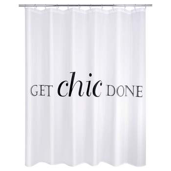 Get Chic Done Shower Curtain Black/White - Allure Home Creations