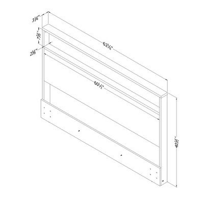 Full White Laminated Particleboard Headboard with Shelf