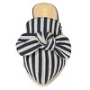 Allegra K Women's Stripe Bow Pointed Toe Block Heel Mules - 3 of 4