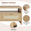 40 Inch Coffee Table, Farmhouse Center Table with 2 Drawers and Open Shelf, Wooden Rectangular Cocktail Table with Storage and Thick Wood Top - 4 of 4