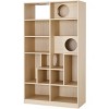 LAOTIES Furniture Style Cat Tree Bookcase,Modern Wooden Cat Shelves with Storage,Multi Level Cat Tower And Climbing Furniture for Indoor Cats - 3 of 4