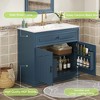 Modern Farmhouse Bathroom Vanity, 36" Single Sink Bathroom Vanity with Storage Cabinet, Adjustable Shelf - 4 of 4