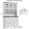 70.5in Tall Pantry Storage Cabinet with Charging Station, Microwave Stand & Drawers, Farmhouse Kitchen Hutch for Living Room Dining Room - 2 of 4