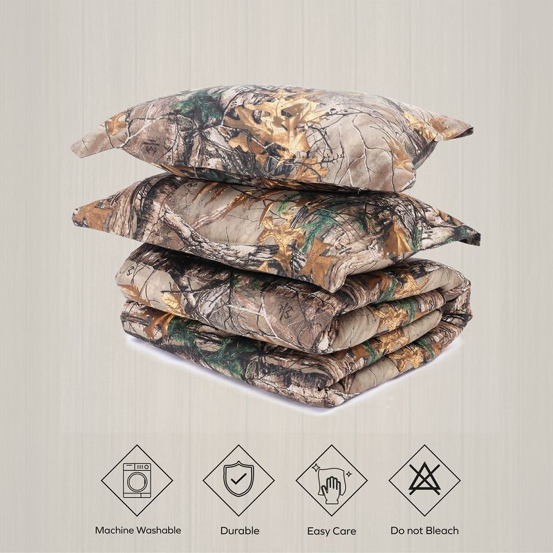 Realtree Xtra Dark Brown Camouflage Comforter Set, 3 of 8