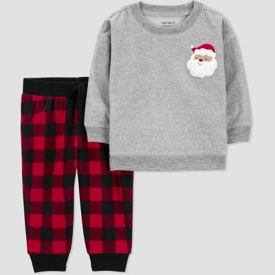 Image of Carter's Just One You® Baby 2pc Buffalo Checkered Top & Bottom Set - Gray/Black/Red 3M