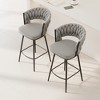 APRILSOUL35.80"360Swivel Bar Chairs set of 2, equipped with soft cushioned backrest counter stool - 3 of 4