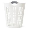 Gracious Living Easy Carry Flex 87 L Plastic Laundry Hamper, White (2 Pack)