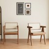 Gaoyangjiaju 21.25 Inch Solid Wood Rattan Accent Chair with Armrests - 3 of 4