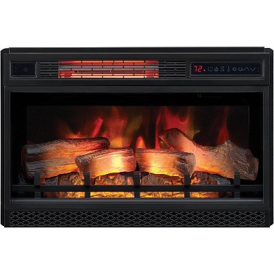 Black 26-Inch Electric Fireplace Insert with 3D Flame Effect