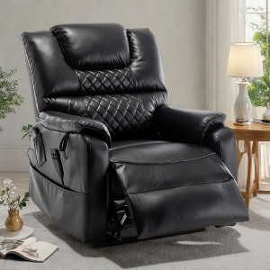 Oversized PU Power Lift Recliner Chair with OKIN Motor, Infinite Position, Lay Flat 180¡ã, and Extra-Wide Seat - 1 of 4