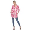Women's  Roll Tab Sleeve Plaid Buttoned Top - White Mark - 2 of 4