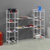 Breighton Home 32.5" Xtra Storage 4 Tier Folding Metal Shelves with Set of 2 Deluxe Extension Shelves in White - 2 of 4