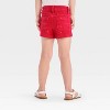 Toddler Girls' Americana Star Embroidered Jeans Shorts - Cat & Jack™ Red - 2 of 4