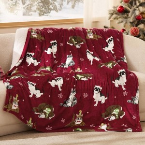 Christmas Flannel Blanket Cat and Dog Decor Ultra Soft Cozy Throw Blankets Home Sofa Couch Bed Christmas Gift. - 1 of 4