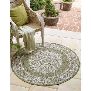 Unique Loom Outdoor Traditional Timeworn Geometric Woven Area Rug - 1 of 4