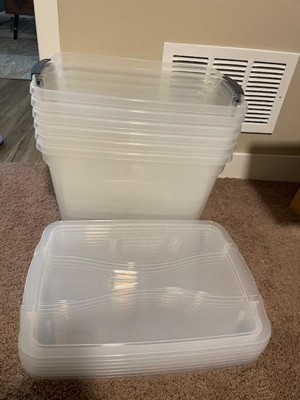 Rubbermaid Cleverstore 71qrt Home/office Clear Plastic Storage Tote With  Latching Lid (4 Pack) : Target