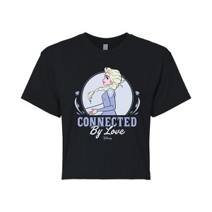 Women's - Frozen 2 - Connected By Love Elsa Cropped Graphic T-Shirt - 1 of 4