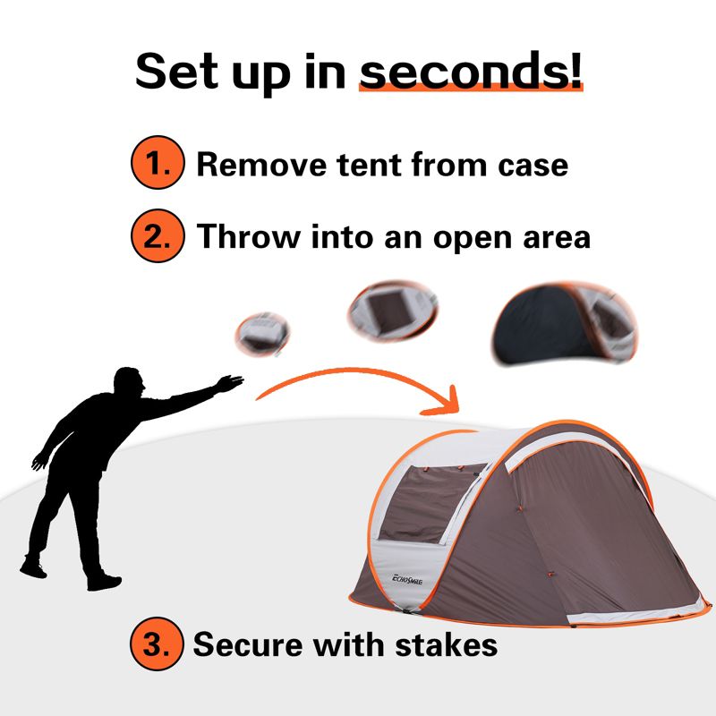 EchoSmile 2-Person Pop Up Camping Tent, 2 of 7