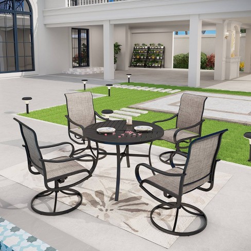 Round patio table and chairs with umbrella hole new arrivals