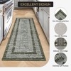 Modern Geometric Bordered Area Rug Non Slip Non Shedding Rug Soft Low Pile Floor Carpet Washable Thin Rug, Contemporary Distressed Rug - 3 of 4