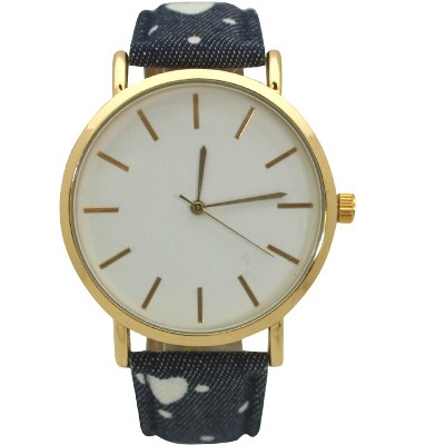 OLIVIA PRATT HEART DEMIN STRAP WATCH
