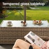 XIZZI Outdoor Coffee Table with Umbrella Base Insert, All-Weather Wicker Patio Table with Center Umbrella Hole, Square/Rectangle Garden Table Design - 4 of 4