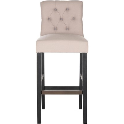 Tiffany Tufted Bar Stool - Taupe/Artic Grey - Safavieh