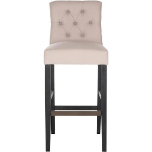 Tiffany Tufted Bar Stool - Taupe/Artic Grey - Safavieh - 1 of 4