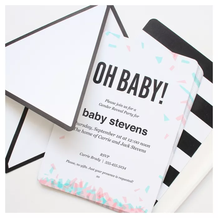 Tips for Organizing a Virtual Baby Shower, “Oh Baby” Print-On Invitations