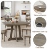 Round Dining Table for 4-6, Wooden Kichen Table with Sturdy X-Shaped Legs, Circle Pedestal, Coffee Tables for Dining Room, Kitchen - 4 of 4