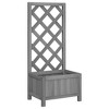 vidaXL Outdoor Wooden Brown Planter with Trellis - Solid Fir Wood, Ample Plant Space, Weather-Resistant, Ideal for Garden/Patio - 2 of 4