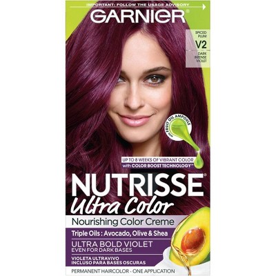 Garnier Nutrisse Nourishing Color Creme V2 Dark Intense Violet : Target
