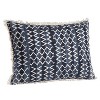 Kumasinova Handmade Lumbar Pillow,Textured Cotton Decorative Pillows for Bed & Couch,Supportive Bed Pillow with Tassel Accents,White+Navy - 2 of 4