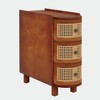 Resenkos Nightstand, Night Stand,Wood End Table, 3-Drawer Side Table NightStand with 3 Rattan Drawers,Rustic - 4 of 4