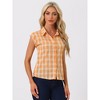 INSPIRE CHIC Women's Summer Plaid Short Sleeves Button Down Shirt - 2 of 4